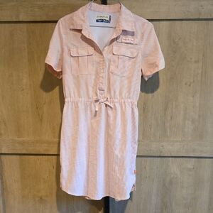 (J25) Magellan Outdoors Orange And White Striped Mini Dress Sz Xl(16)